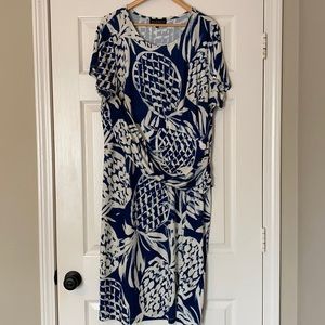 Eloquii Navy Pineapple Print Dress